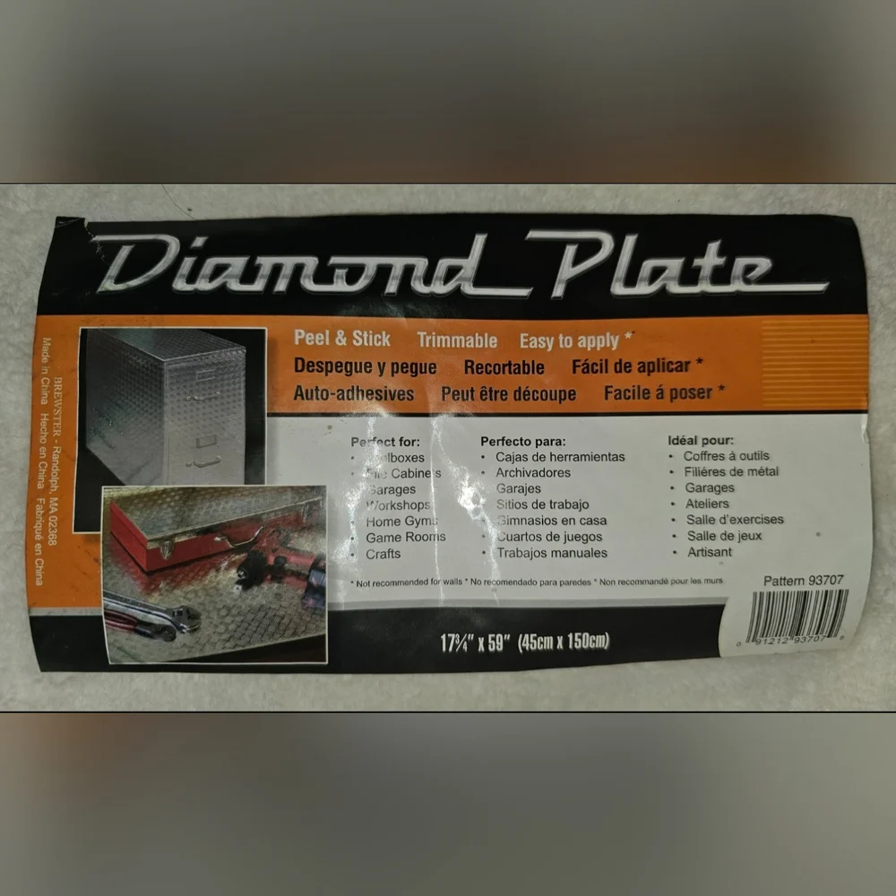 Diamond Plate Peel And Stick Adhesive Film Roll